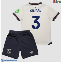 Fotballdrakt Barn West Ham United Max Kilman #3 Bortedraktsett 2025-26 Kortermet (+ Korte bukser)